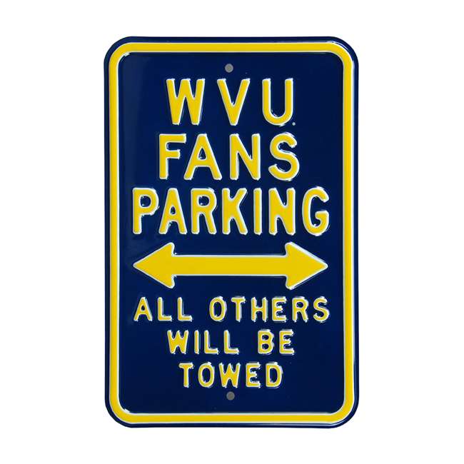 West Virginia Mountaineers Steel Parking Sign-All Others Towed   