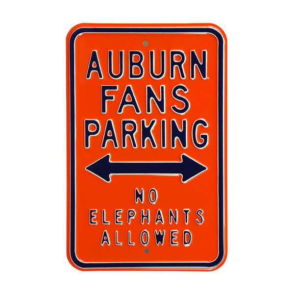 Auburn Tigers Steel Parking Sign-No Elephants   