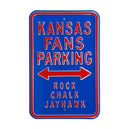 Kansas Jayhawks Steel Parking Sign-Rock Chalk   