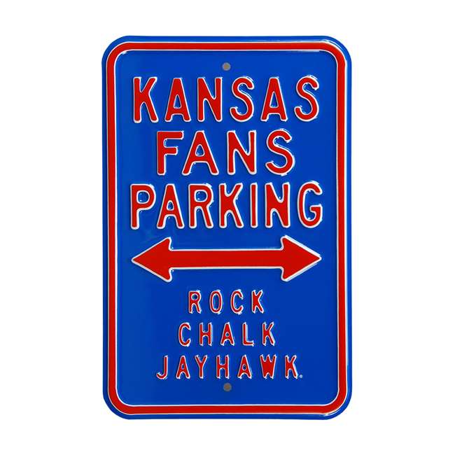 Kansas Jayhawks Steel Parking Sign-Rock Chalk   