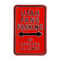 Utah Utes Steel Parking Sign-No Cougars   