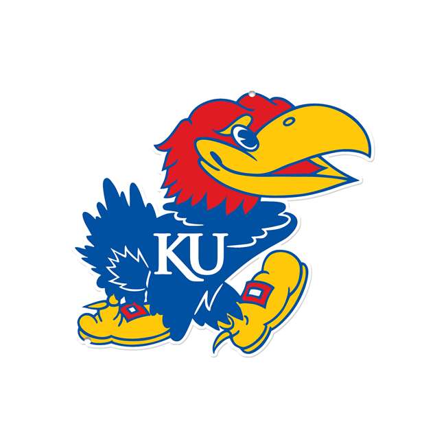 Kansas Jayhawks Laser Cut Steel Logo Spirit Size-Primary Logo   