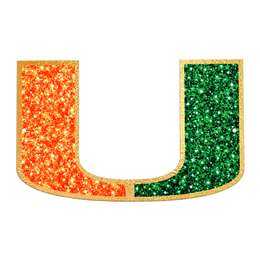 Miami Hurricanes Laser Cut Steel Logo Spirit Size-Glitter M Logo   