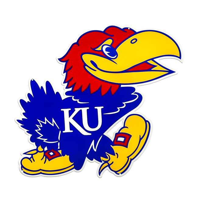 Kansas Jayhawks Laser Cut Steel Logo Statement Size-Primary Logo