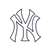 New York Yankees Laser Cut Logo Steel Magnet-NY Cap Logo    
