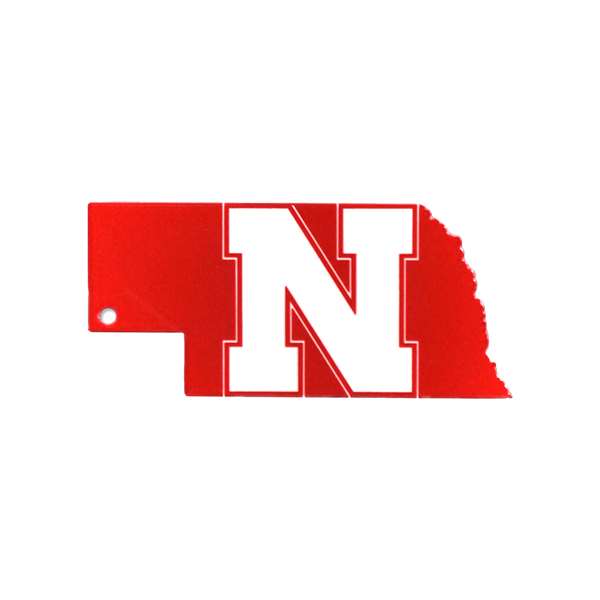 Nebraska Cornhuskers Laser Cut Logo Steel Magnet-N State Shape