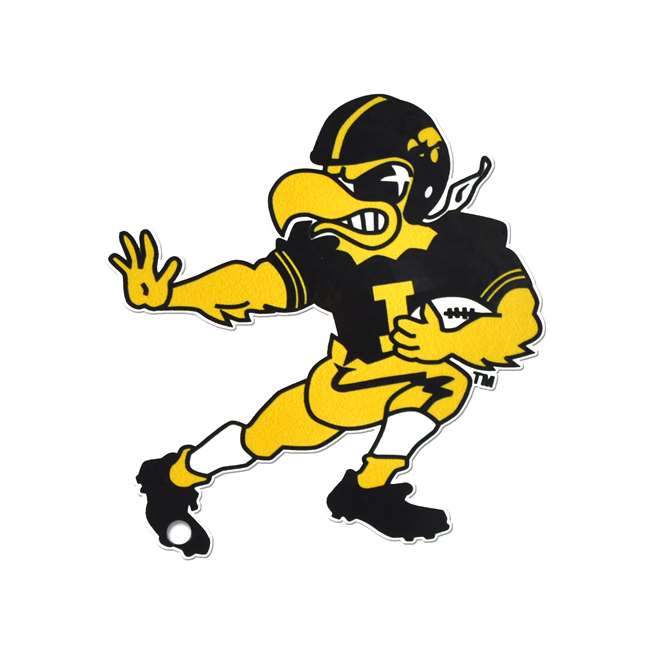 Iowa Hawkeyes Laser Cut Logo Steel Magnet-Old School Stiff Arm Herky