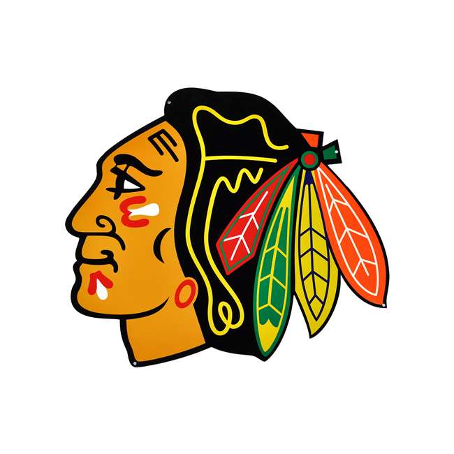 Chicago Blackhawks Laser Cut Steel Logo Statement Size-Primary Logo   