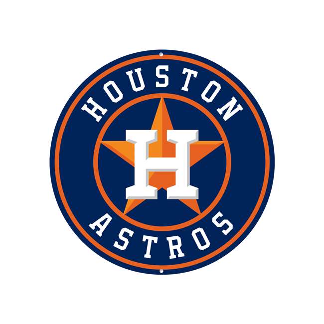 Houston Astros Laser Cut Steel Logo Spirit Size-Navy Circle Logo   