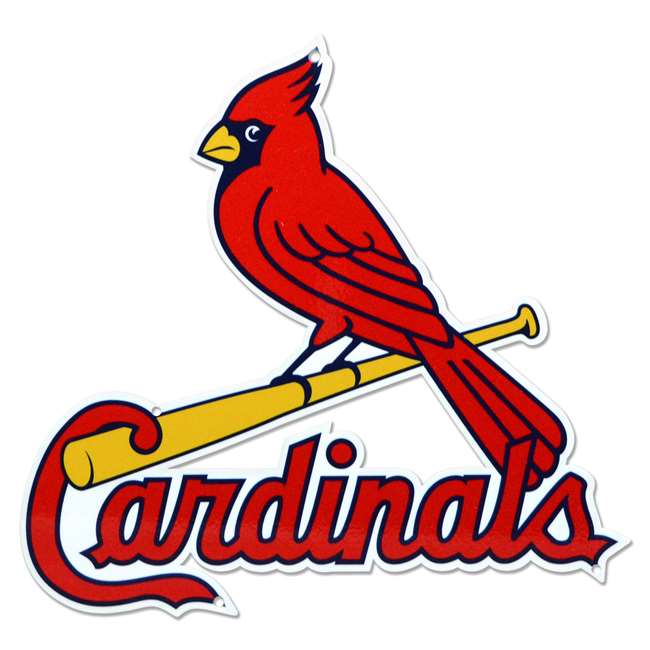 St Louis Cardinals Laser Cut Steel Logo Statement Size-Bird on Bat