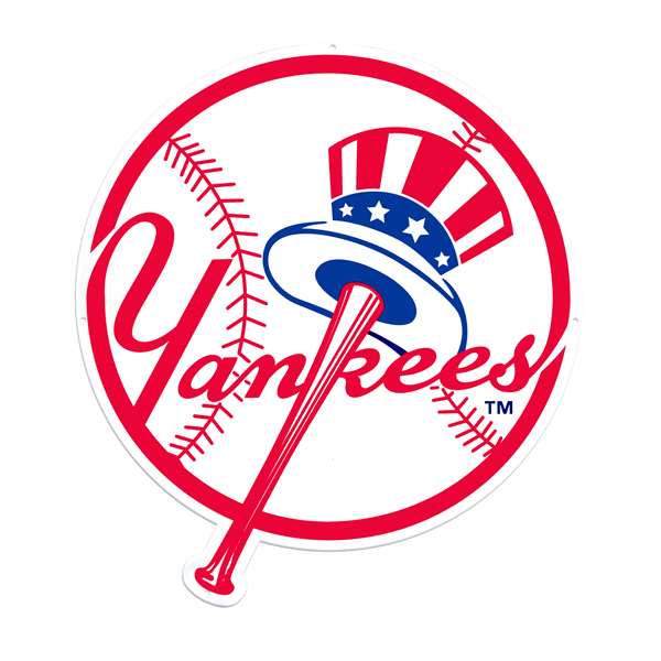 New York Yankees Laser Cut Steel Logo Statement Size-Top Hat Logo