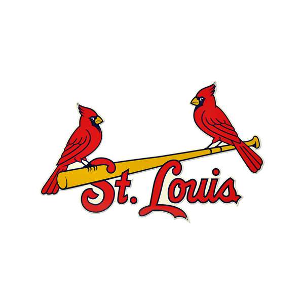 St Louis Cardinals Laser Cut Steel Logo Statement Size-Two Birds on Bat