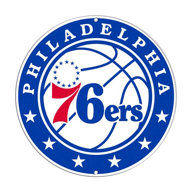 Philadelphia 76ers Laser Cut Steel Logo Spirit Size-Primary Circle Logo