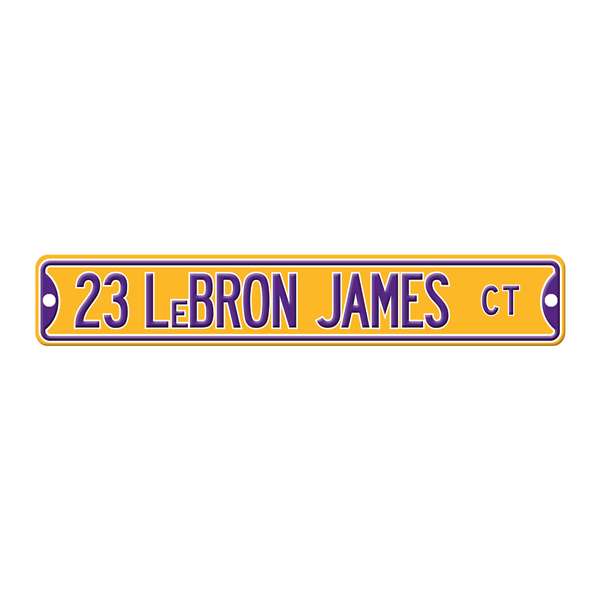 Los Angeles Lakers Steel Street Sign 6 Inch Magnet-23 LEBRON JAMES