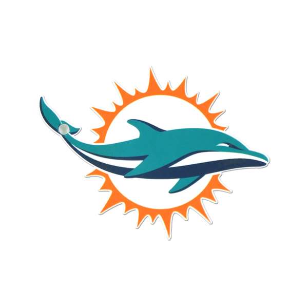 Miami Dolphins Laser Cut Logo Steel Magnet-Primary Logo