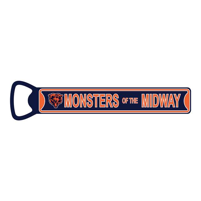 Chicago Bears Steel Bottle Opener 7 Inch Magnet-MONSTERS OF THE MIDWAY