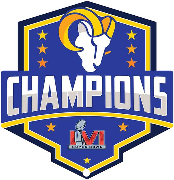 Los Angeles Rams Super Bowl LVI Champions Laser Cut 3.5'' x 4'' Steel Magnet  