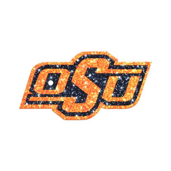 Oklahoma State Cowboys Laser Cut Logo Steel Magnet-Primary Logo Glitter