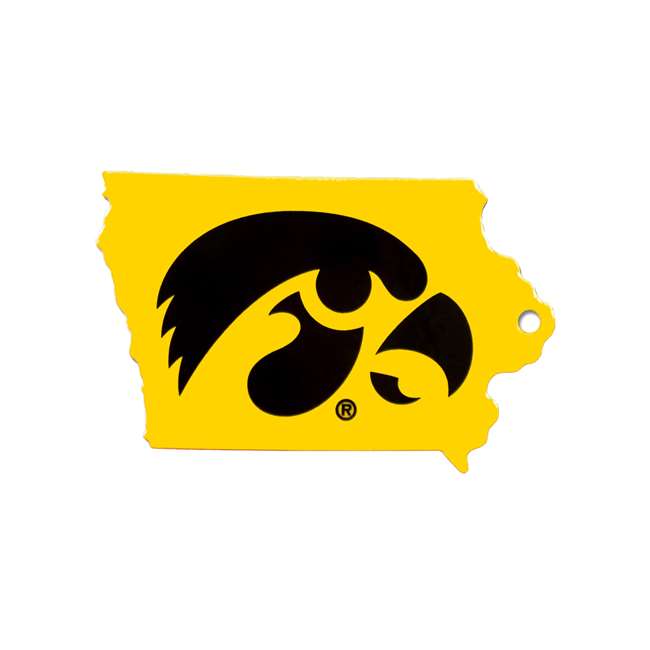 Iowa Hawkeyes Laser Cut Logo Steel Magnet-Hawkeyes logo in State   