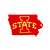Iowa State Cyclones Laser Cut Logo Steel Magnet-State Shape with Logo   