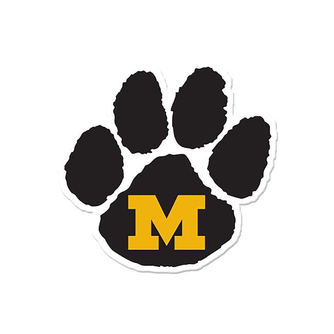 Missouri Tigers Laser Cut Logo Steel Magnet-Vintage Paw   