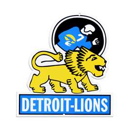 Detroit Lions Laser Cut Steel Logo Spirit Size-Vintage Logo Yellow   