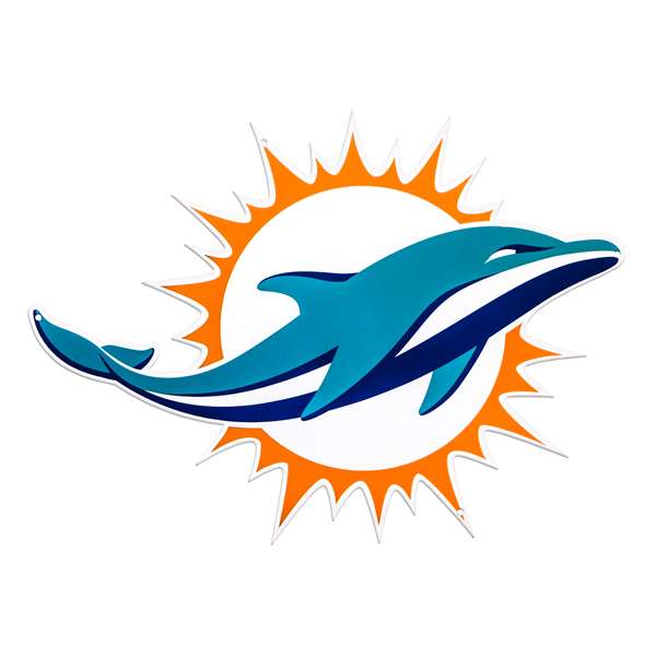 Miami Dolphins Laser Cut Steel Logo Statement Size-Primary Logo   