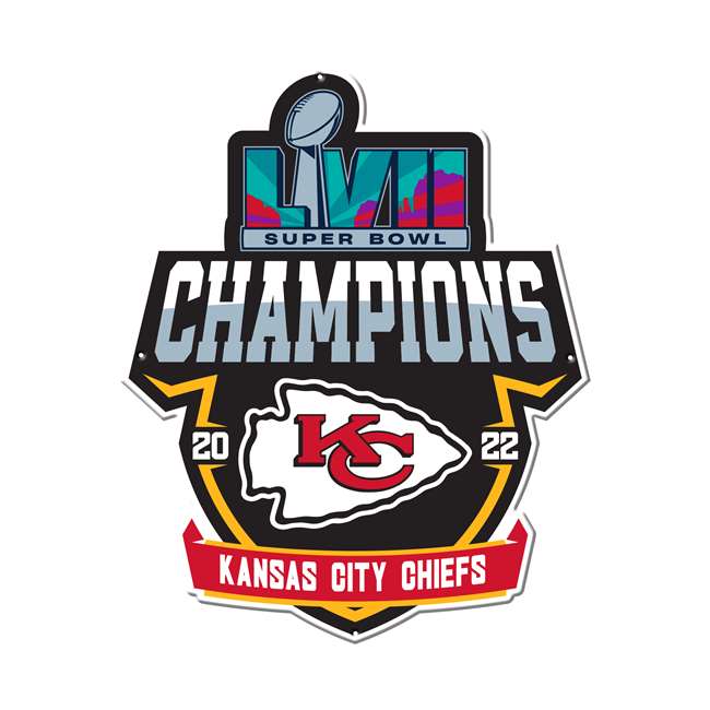 Kansas City Chiefs Super Bowl LVII Champions 20 inch Statement Size Steel Lazer Cut Sign 