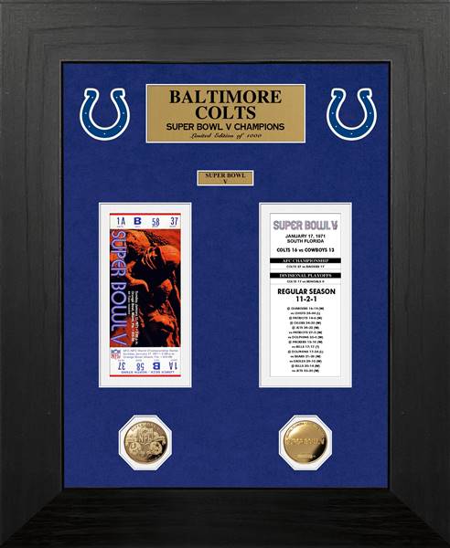 Baltimore Colts Super Bowl Champions Deluxe Gold Coin Ticket Collection  
