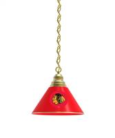 Chicago Blackhawks Pendant Light with Brass Fixture