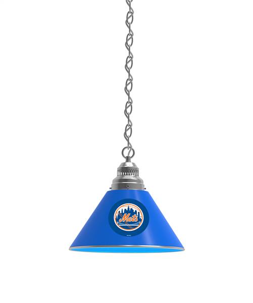 New York Mets Pendant Light with Chrome FIxture