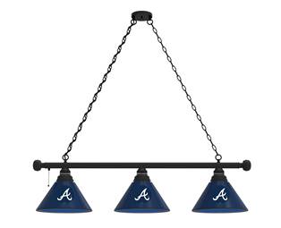 Atlanta Braves 3 Shade Billiard Light with Black Fixture