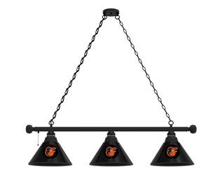 Baltimore Orioles 3 Shade Billiard Light with Black Fixture