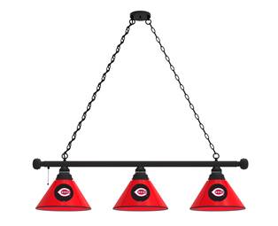 Cincinnati Reds 3 Shade Billiard Light with Black Fixture