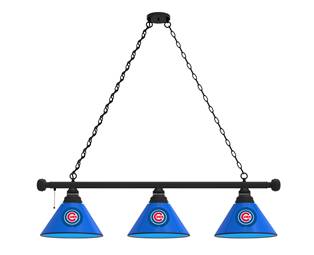 Chicago Cubs 3 Shade Billiard Light with Black Fixture