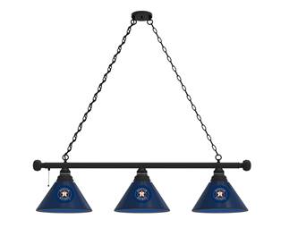 Houston Astros 3 Shade Billiard Light with Black Fixture