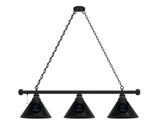 Miami Marlins 3 Shade Billiard Light with Black Fixture