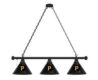 Pittsburgh Pirates 3 Shade Billiard Light with Black Fixture