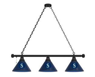 Seattle Mariners 3 Shade Billiard Light with Black Fixture