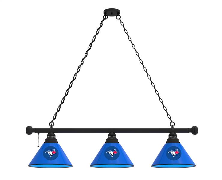 Toronto Blue Jays 3 Shade Billiard Light with Black Fixture