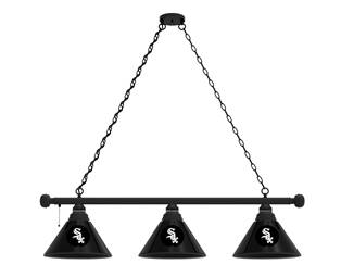 Chicago White Sox 3 Shade Billiard Light with Black Fixture