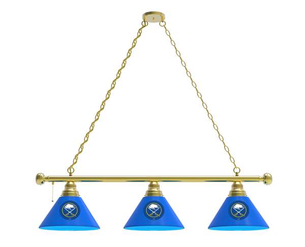 Buffalo Sabres 3 Shade Billiard Light with Brass Fixture