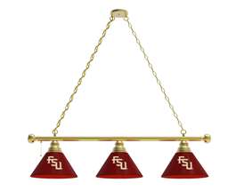 Florida State (Script) 3 Shade Billiard Light with Brass Fixture