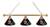 Louisiana Tech University 3 Shade Billiard Light with Brass Fixture