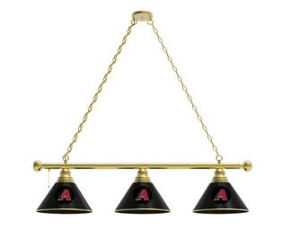 Arizona Diamondbacks 3 Shade Billiard Light with Brass Fixture