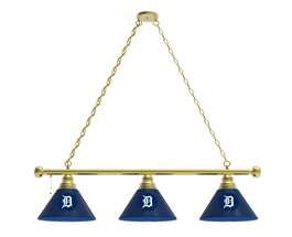 Detroit Tigers 3 Shade Billiard Light with Brass Fixture