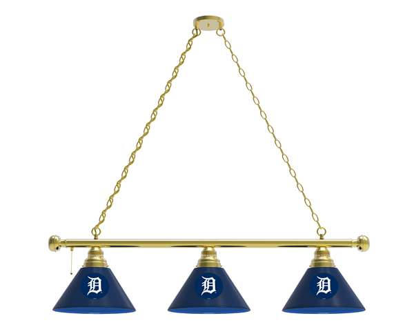 Detroit Tigers 3 Shade Billiard Light with Brass Fixture