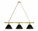 Miami Marlins 3 Shade Billiard Light with Brass Fixture