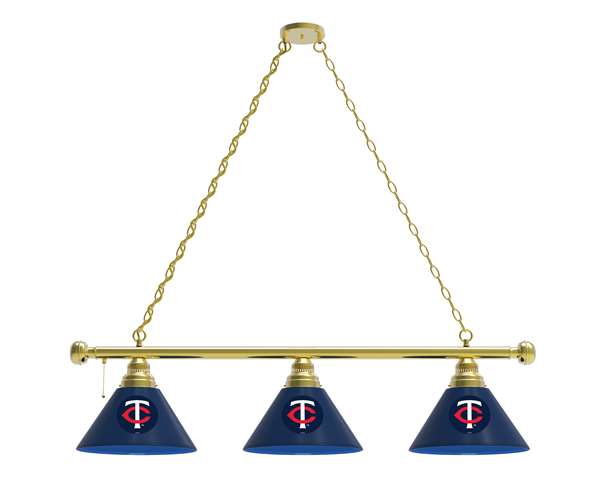 Minnesota Twins 3 Shade Billiard Light with Brass Fixture