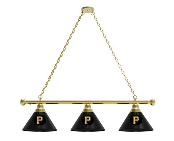 Pittsburgh Pirates 3 Shade Billiard Light with Brass Fixture